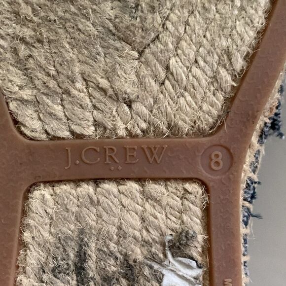 J Crew color block espadrilles blue with hot pink toe cap canvas upper size 8 - Picture 6 of 10